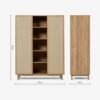 Pavia NaturalTriple Wardrobe dimensions