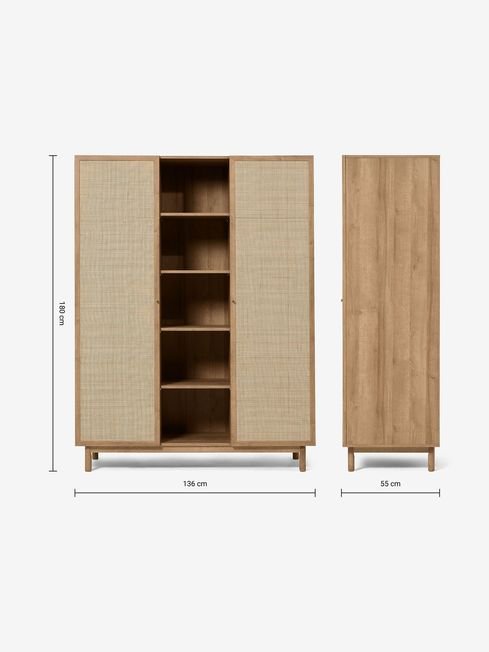 Pavia NaturalTriple Wardrobe dimensions