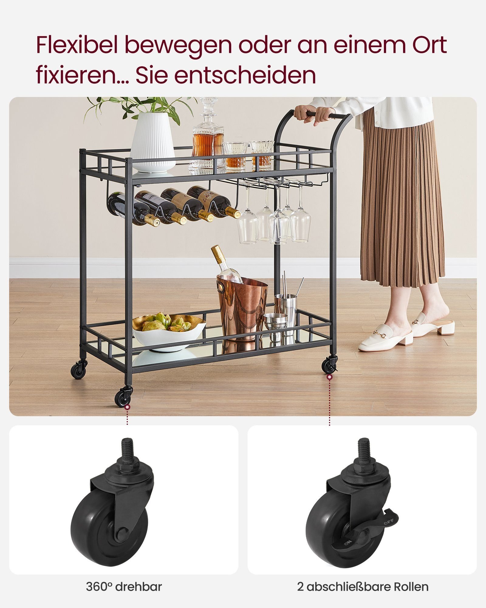 Side trolley wine rack benifits