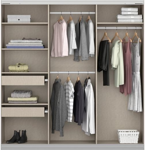 Sliding door wardrobe front elevation inside full