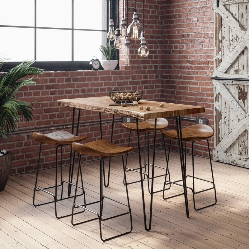 Solid Wood Counter Height Dining Table actual view