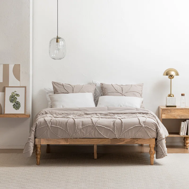 Solid Wood Platform Bed actual onsite view