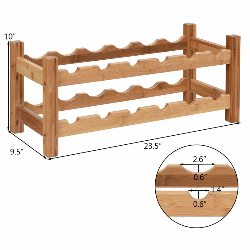 Solid Wood Tabletop Wine Bottle Rack dimentions required