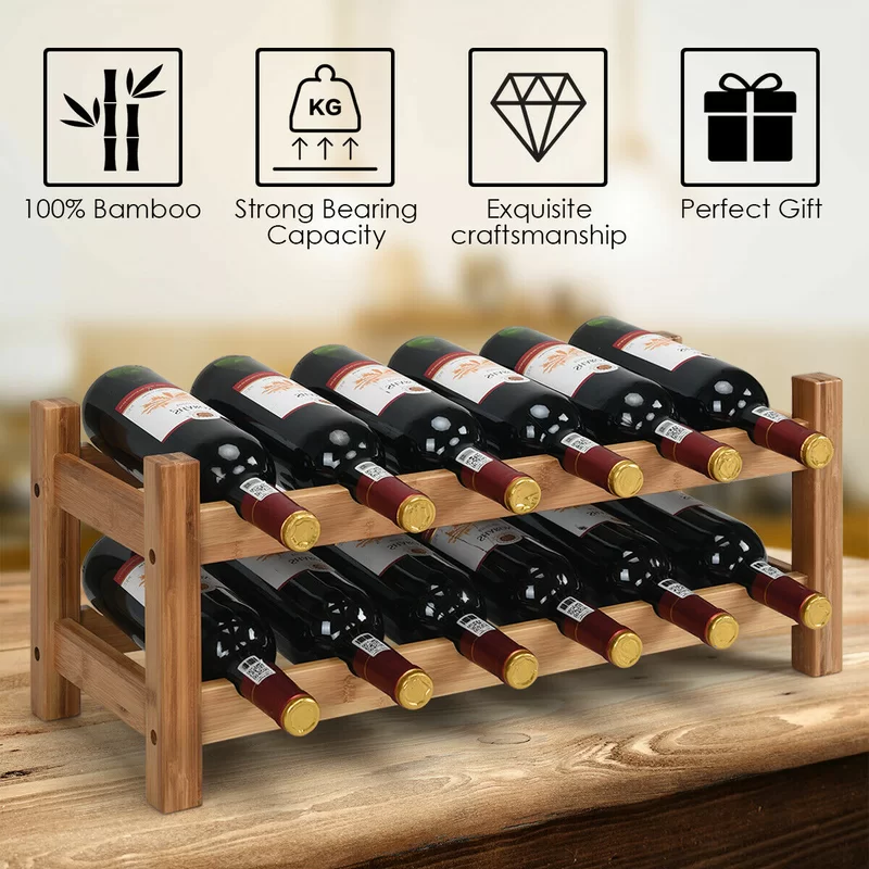 Solid Wood Tabletop Wine Bottle Rack with uses