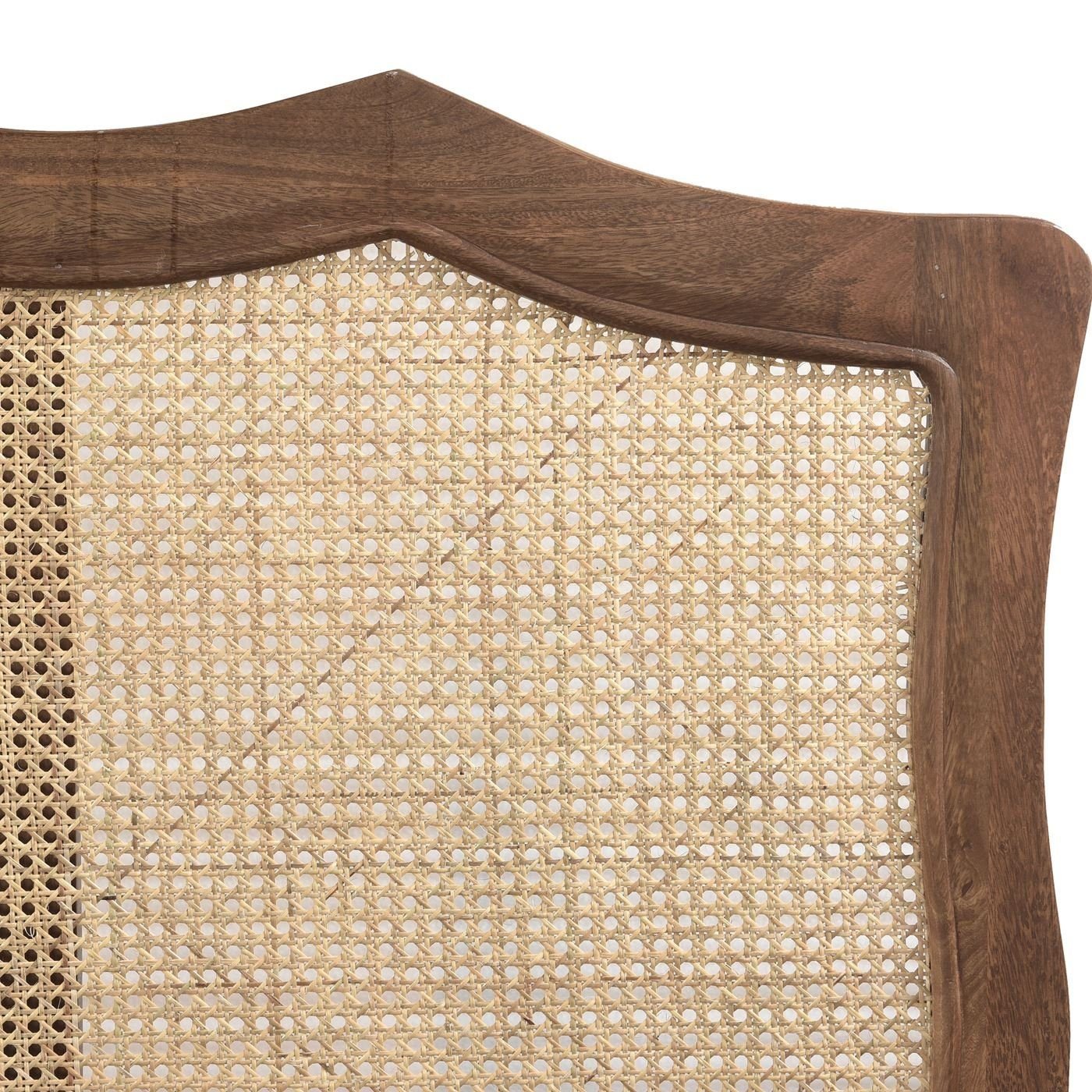Solid wood & Cane Antique design Bed closeup detail