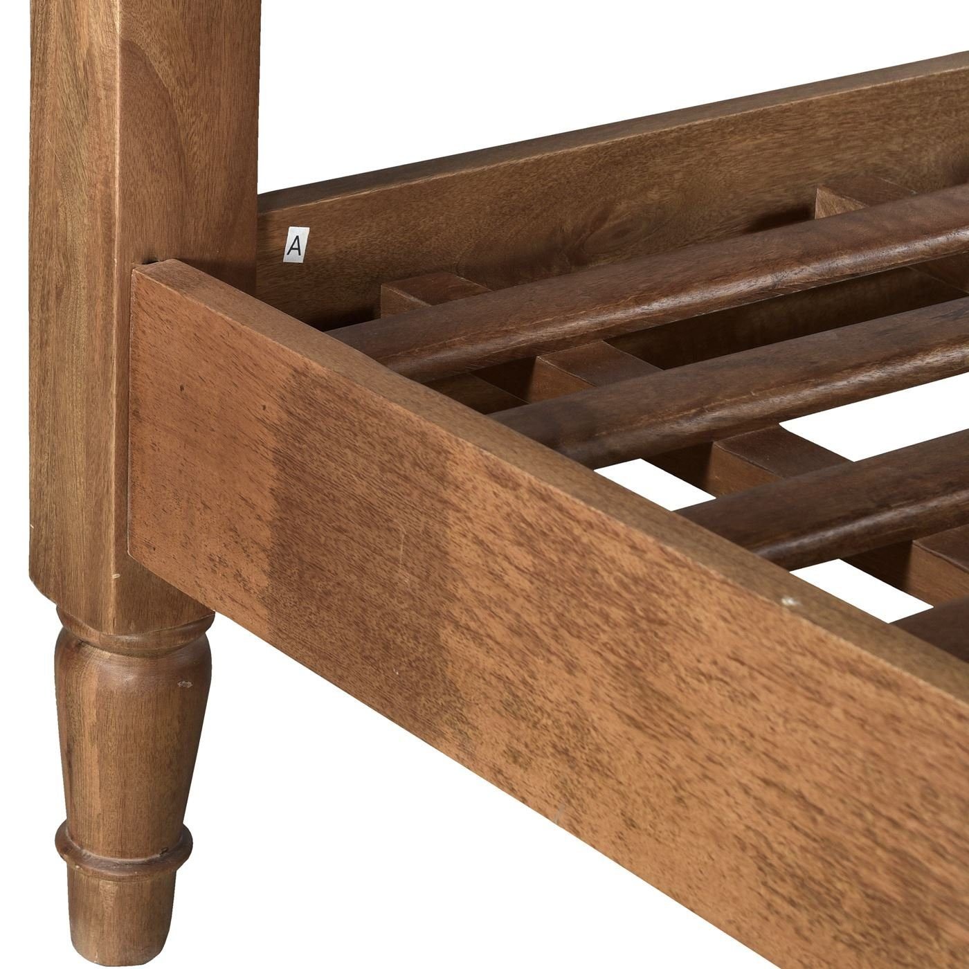 Solid wood bed canopy bed leg and joinery detail