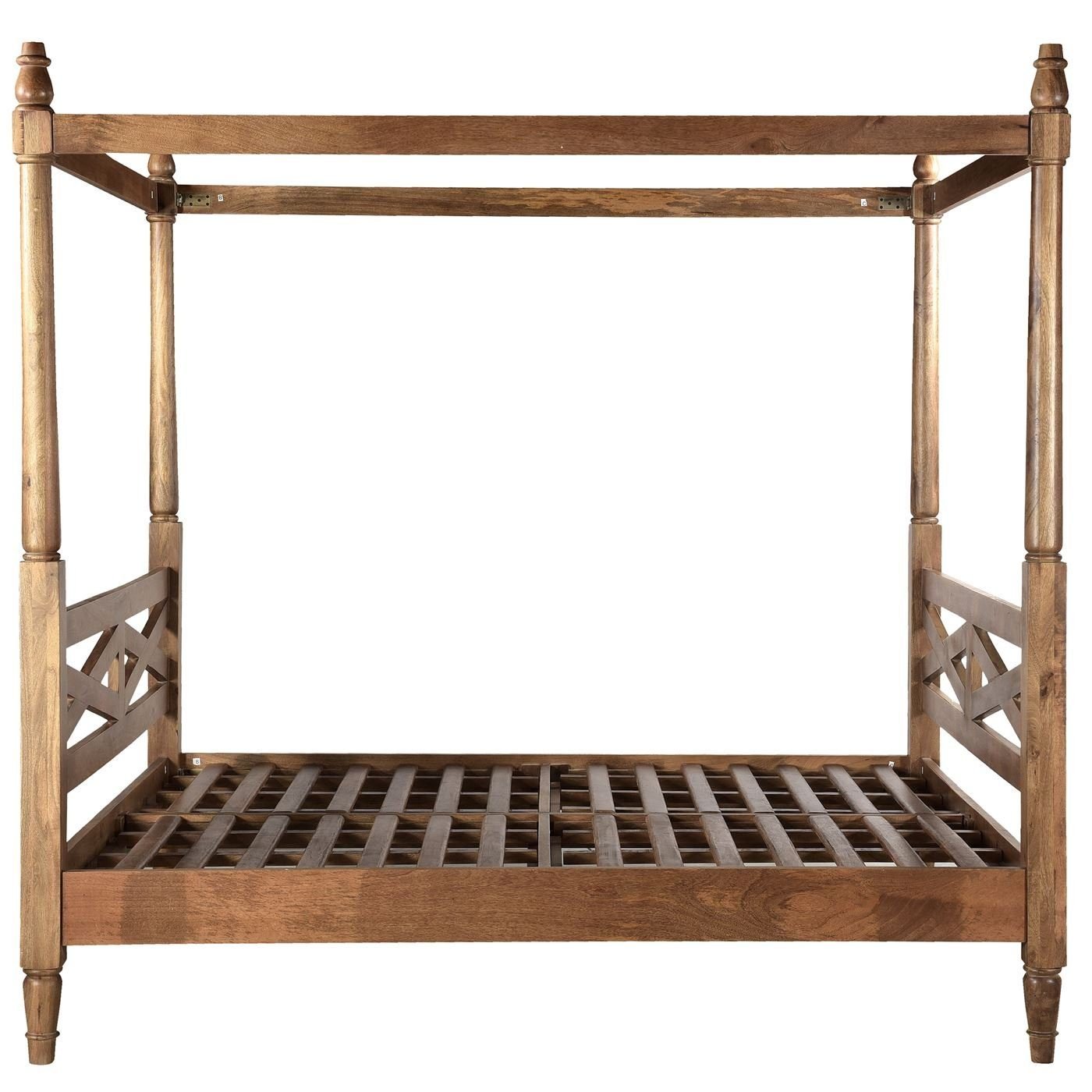 Solid wood bed canopy bed side view