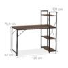 Steel frame Wooden Desk dimensions
