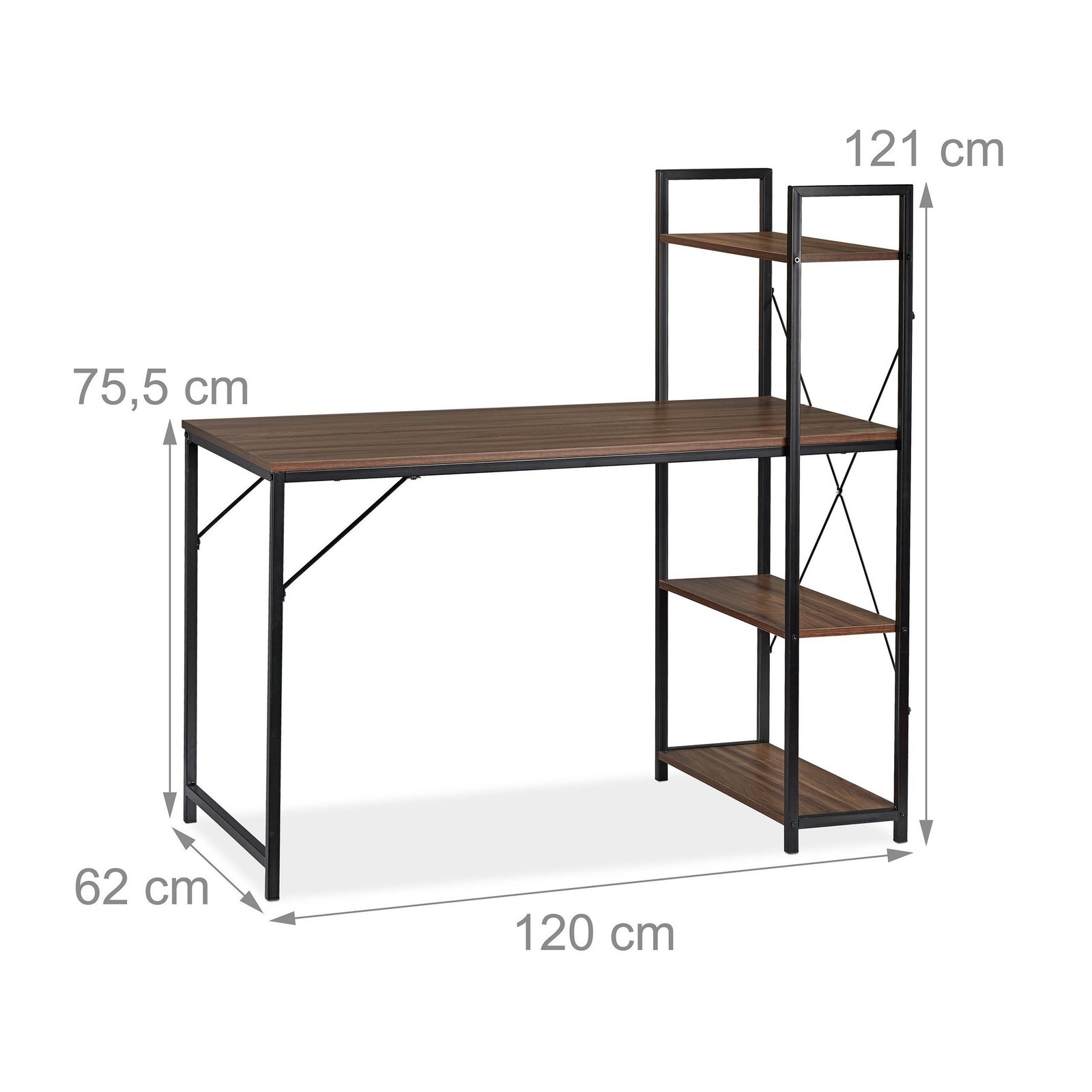 Steel frame Wooden Desk dimensions