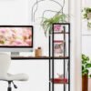 Steel frame Wooden Desk in room