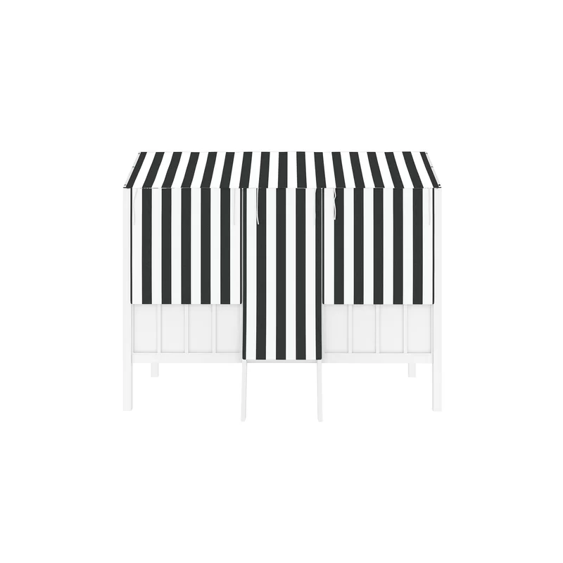 Twin Metal Loft Bed back view
