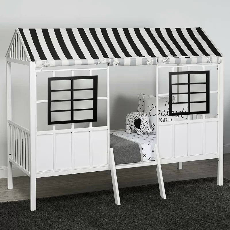 Twin Metal Loft Bed isometric view