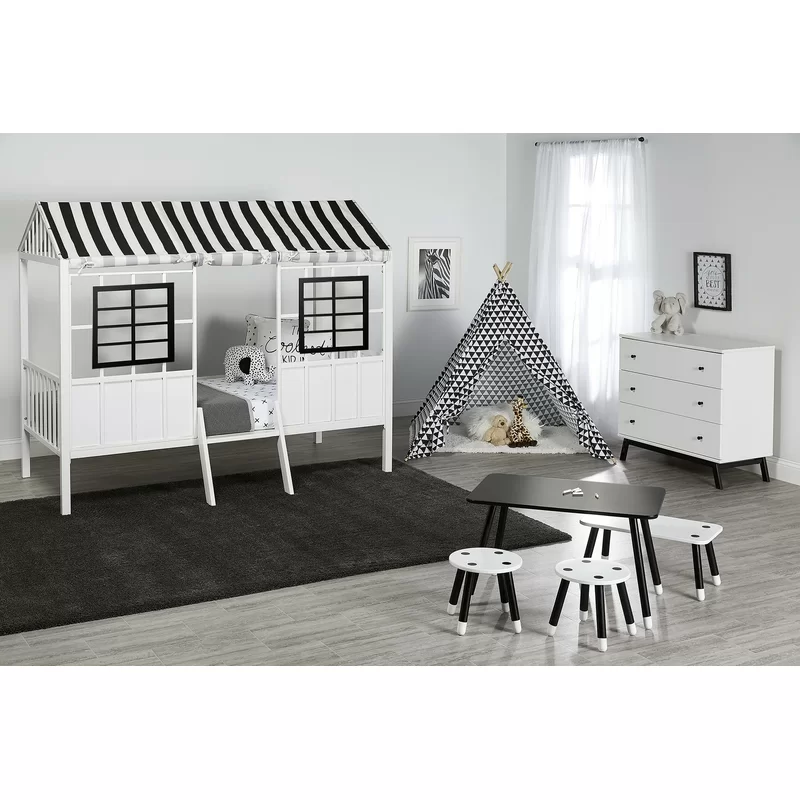 Twin Metal Loft Bed onsite view actual image