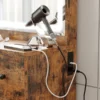 Vanity Rustic Brown side socket for hairdryer