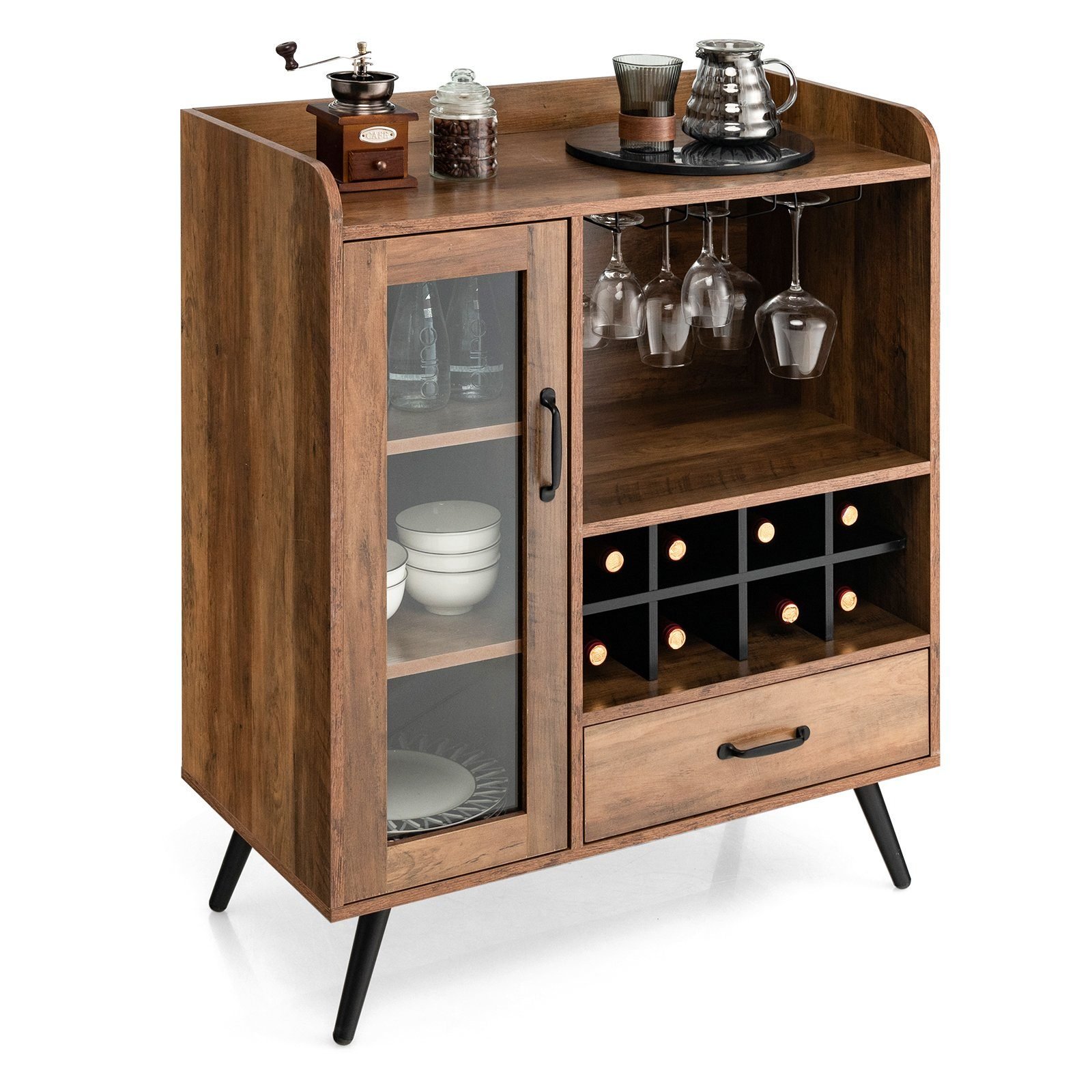 Wine cabinet isometric view png