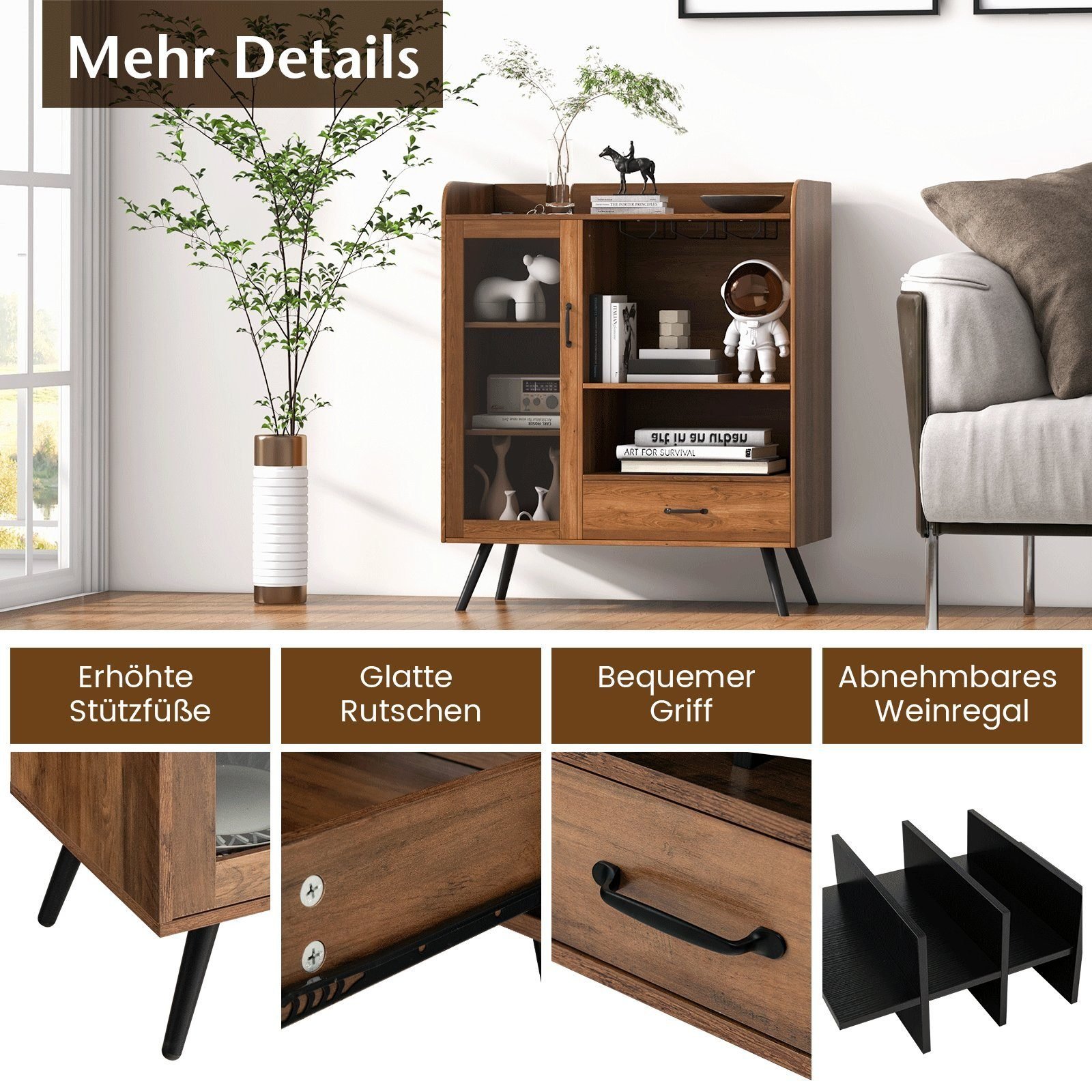 Wine cabinet material detail
