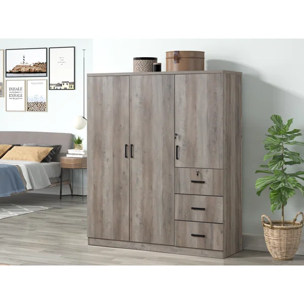 Wood Armoire in bedroom